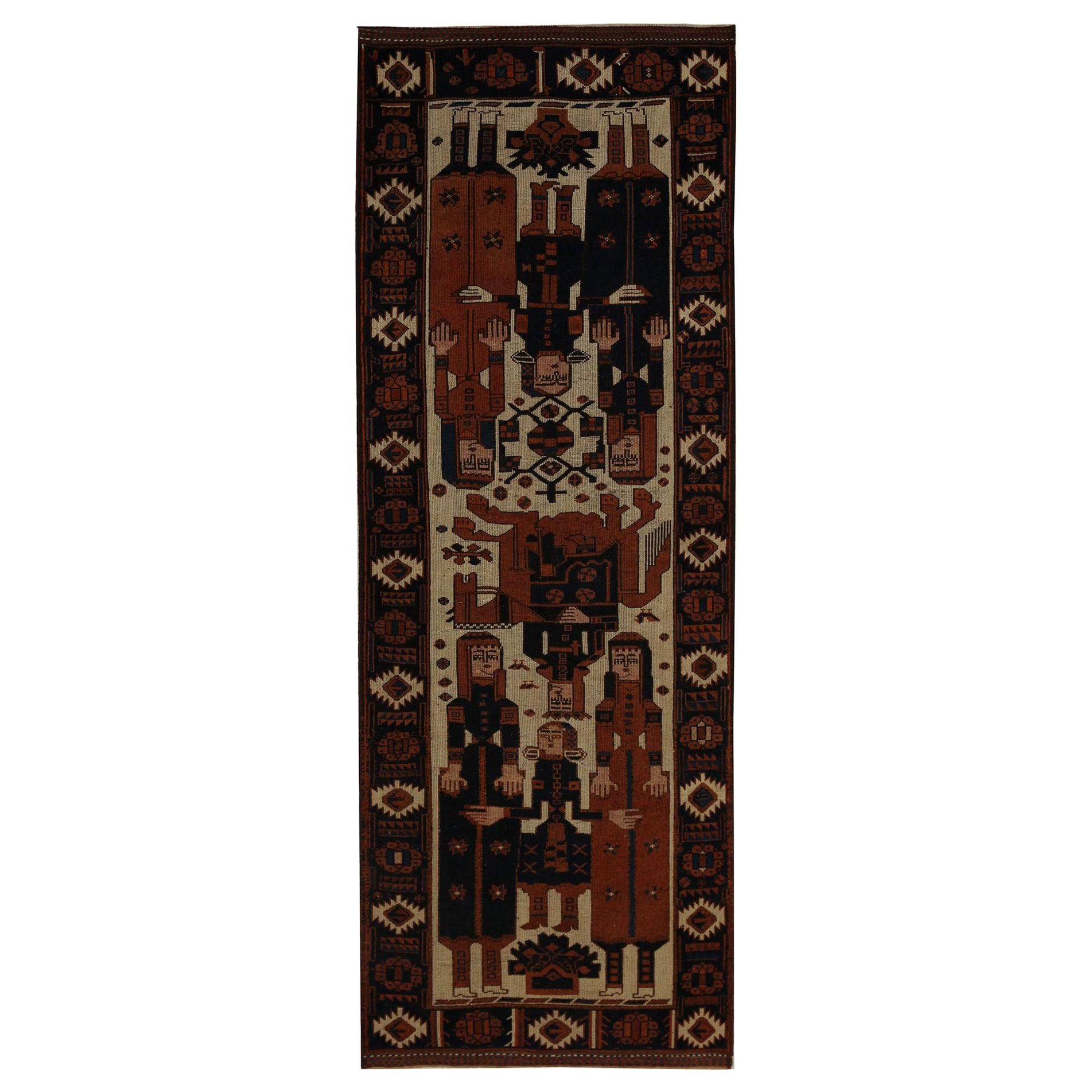 Persische Shiraz-Teppiche - Wolle Schwarz Elfenbein Rot Design - 97430