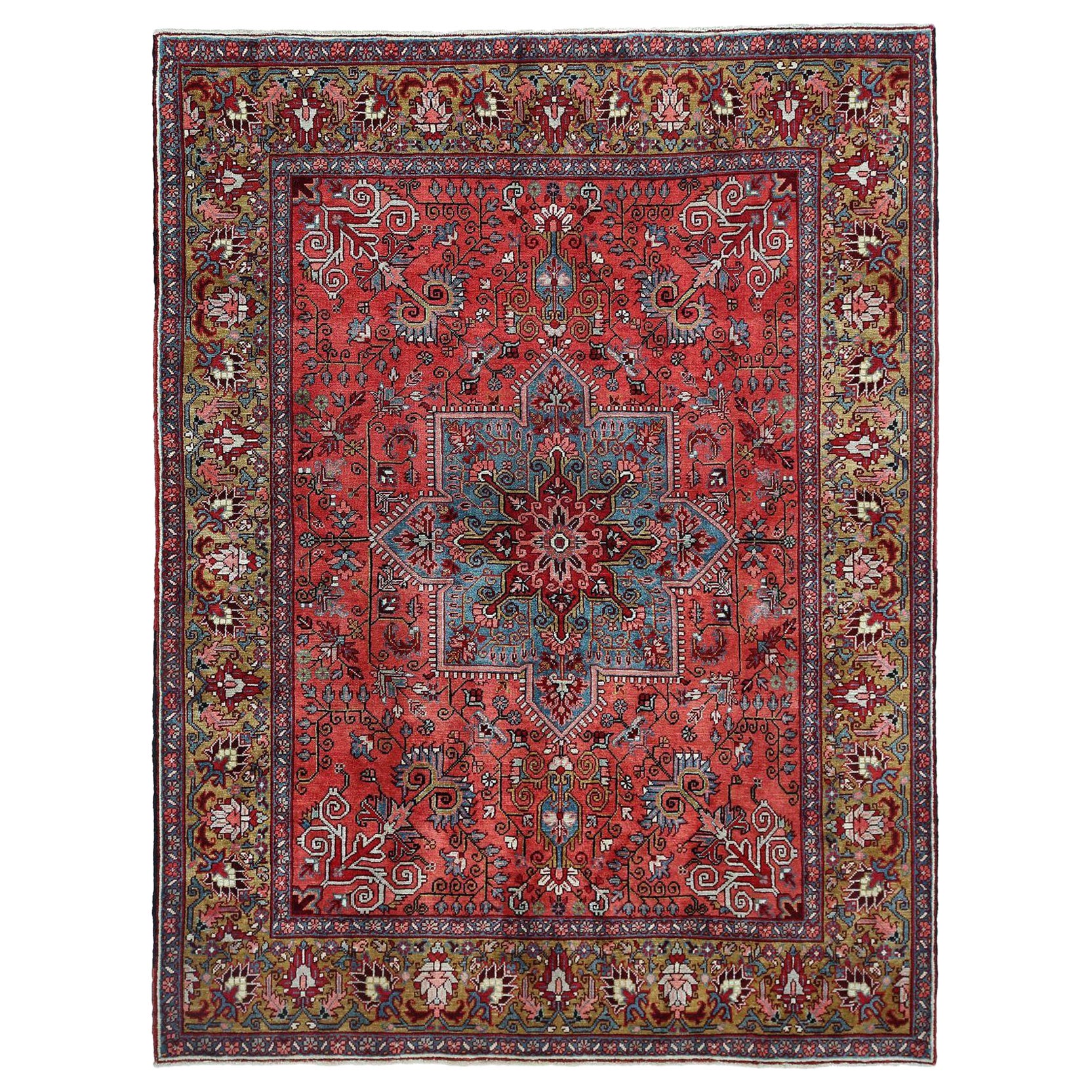 Persischer Heriz Kleiner Teppich - Wolle Rot Design - 97431