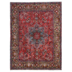 Tappeto persiano Heriz Small - Disegno in lana rosso - 97431