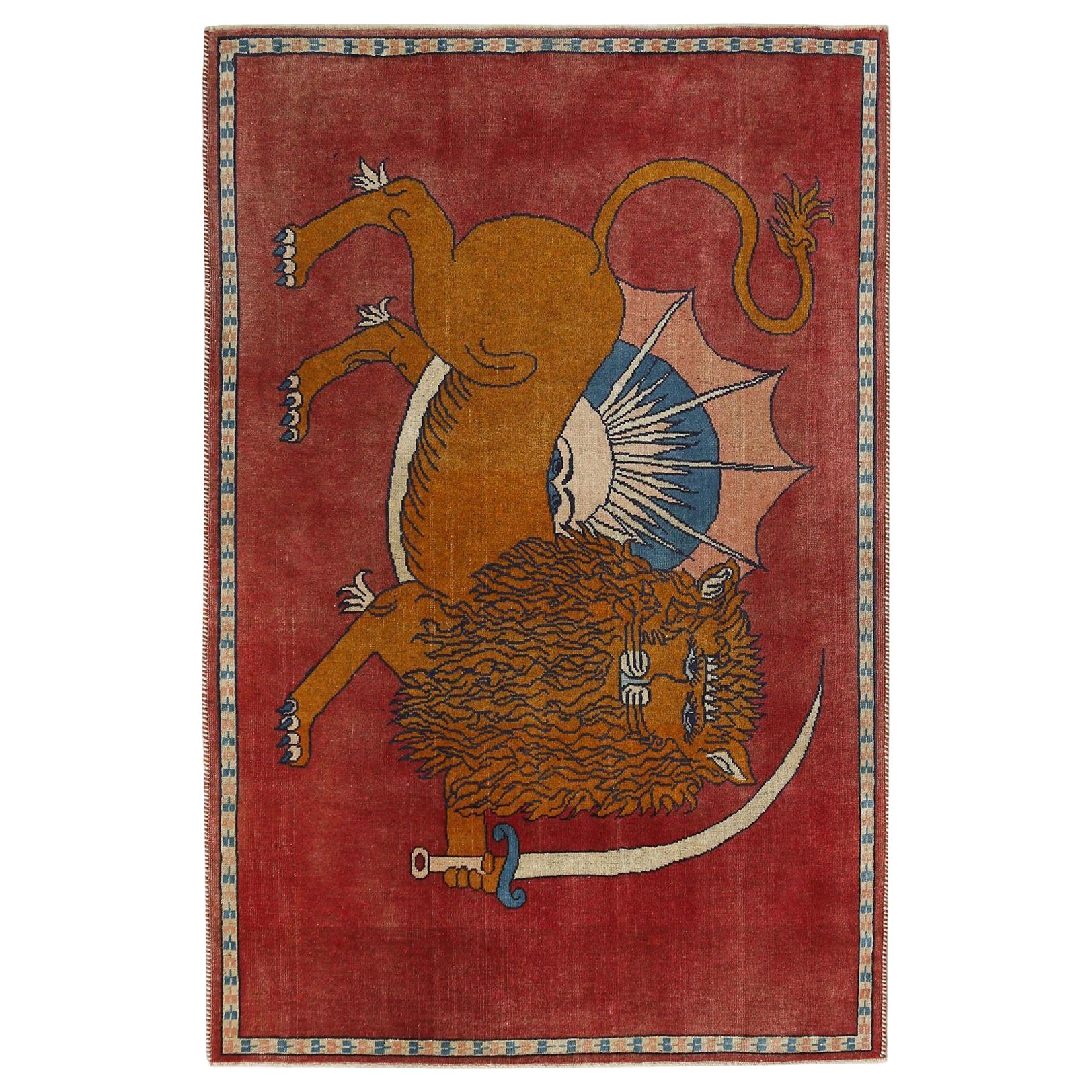 Persischer Shiraz-Teppich aus Wolle in Rot mit Muster - 97434