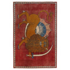 Petit tapis persan Shiraz - Motif rouge en laine - 97434