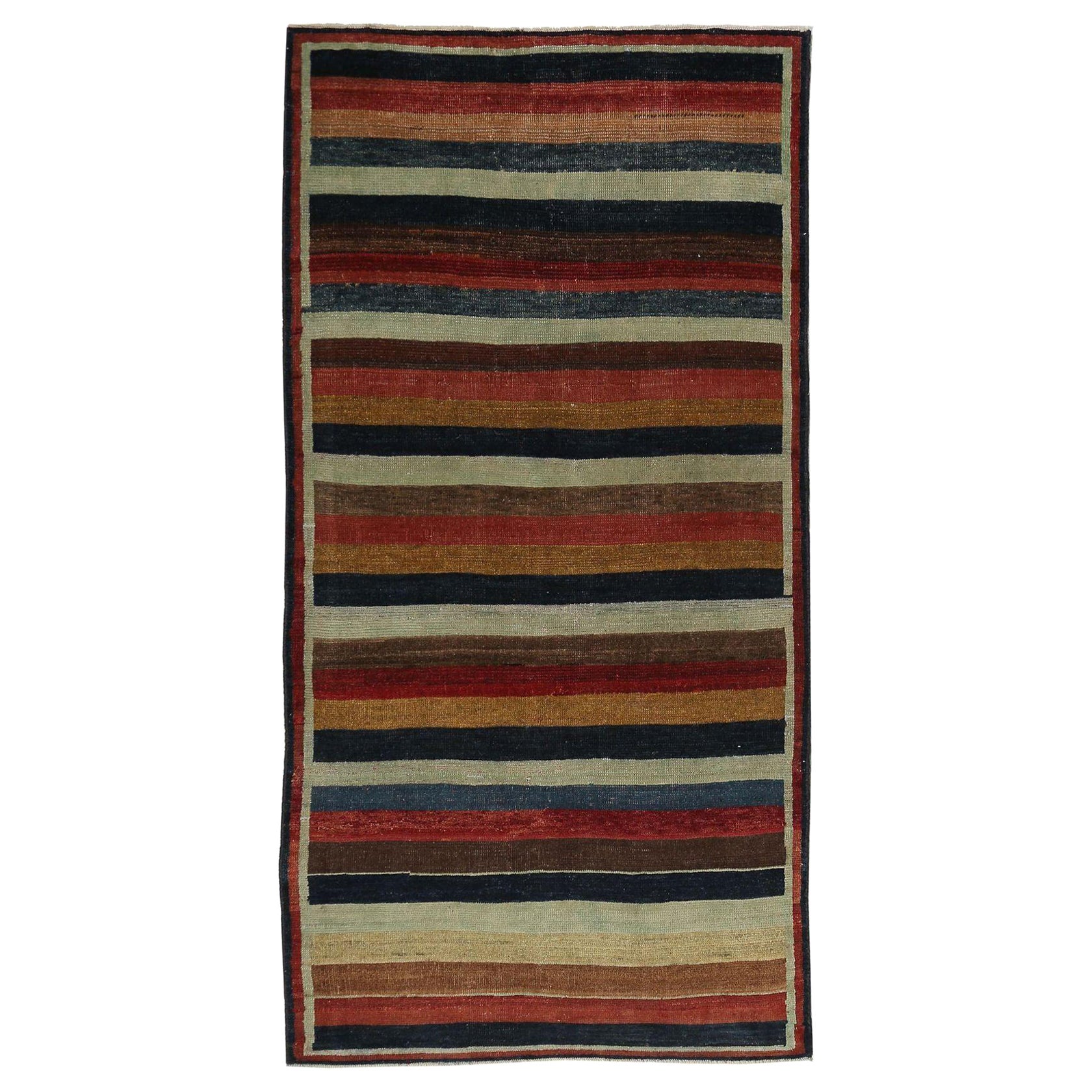 Petit tapis persan Gabbeh - Laine bleu ivoire bleu marine bleu rouge - 97435