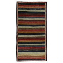 Petit tapis persan Gabbeh - Laine bleu ivoire bleu marine bleu rouge - 97435