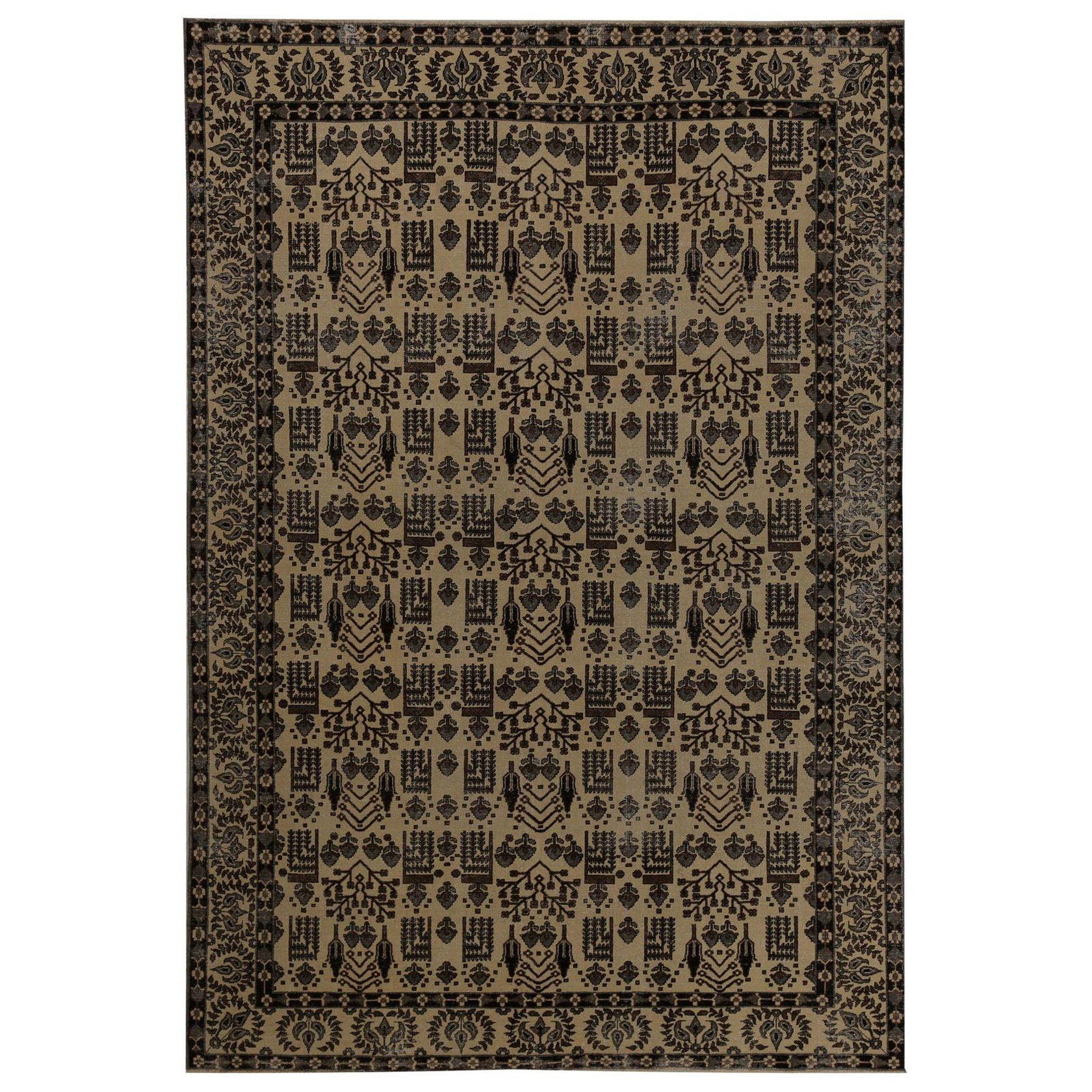 Tappeti persiani Bijar - Lana Avorio Taupe Design - 97449 in vendita