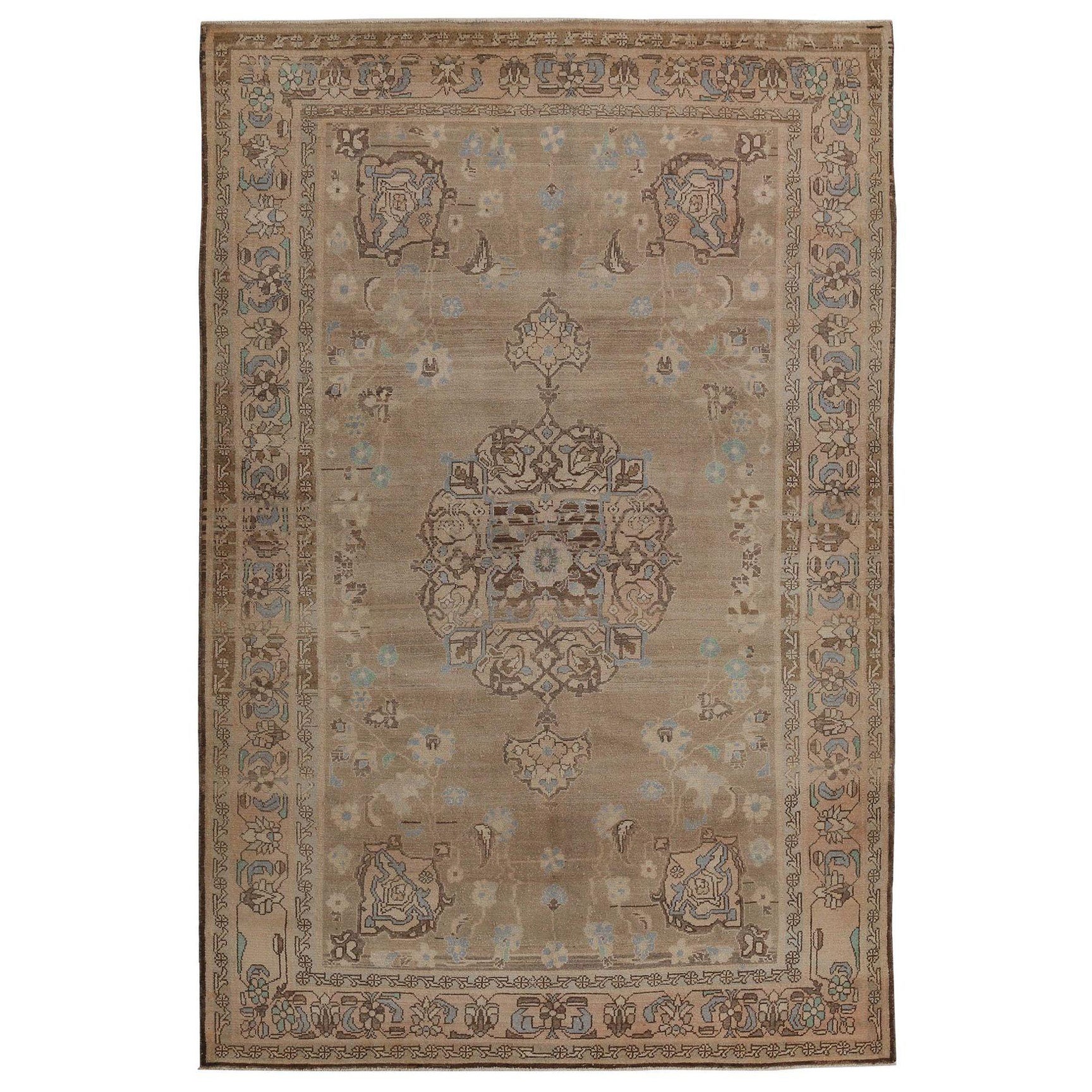 Tappeto persiano Malayer Small - Lana Marrone Taupe Design - 97398