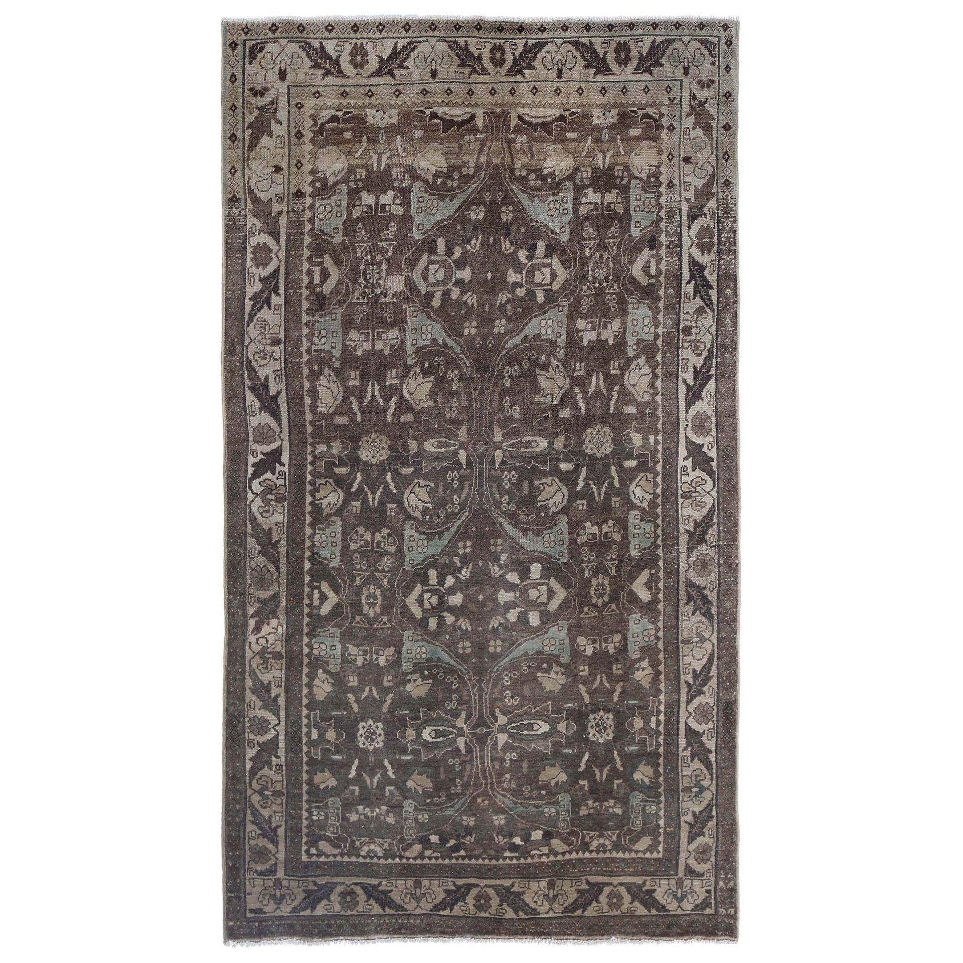 Tappeto persiano Bijar Small - Disegno in lana marrone - 97450