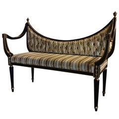 Bench Neoclassical Hollywood Regency End of Bed Foyer Entry Bench Stool Tufted