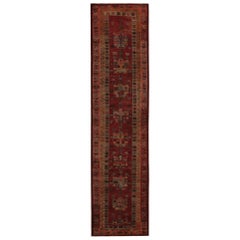Persian Azerbaijan Runner Rug - Wool Orange Pink Red Design - 97400