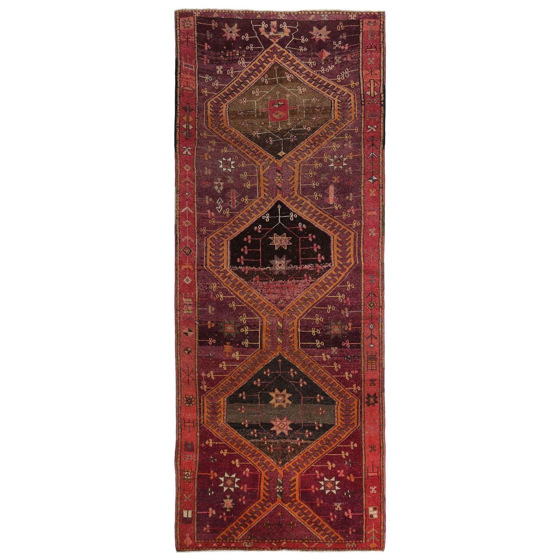 Persische Aserbaidschanische Teppiche - Wolle mit rotem Reversmuster - 97401