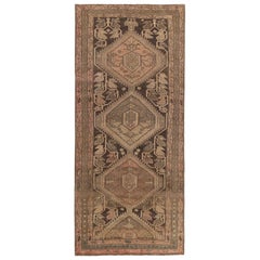 Petit tapis persan Azerbaïdjan - Laine Brown Ivory Pink Design - 97402