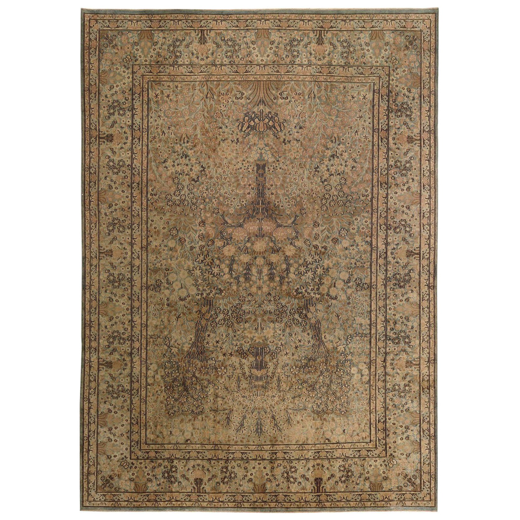 Persische Kerman-Teppiche - Wolle Elfenbein Taupe Design - 97404