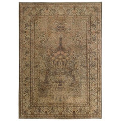 Tapis persans Kerman - Design en laine ivoire taupe - 97404