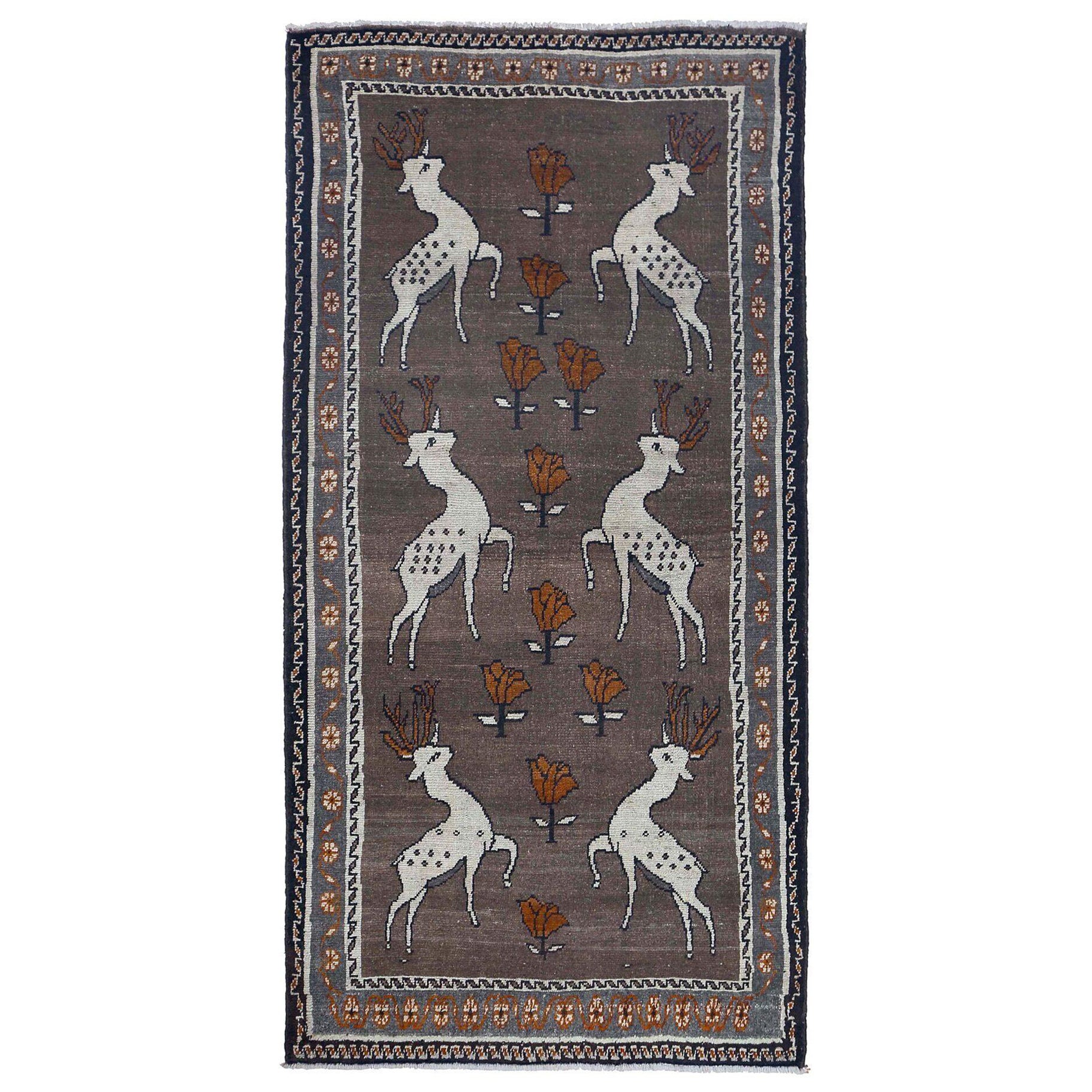 Tappeto persiano Shiraz Small - Lana Marrone Avorio Design - 97406