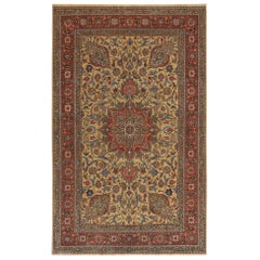 Tappeti persiani Tabriz - Disegno giallo in lana - 97472