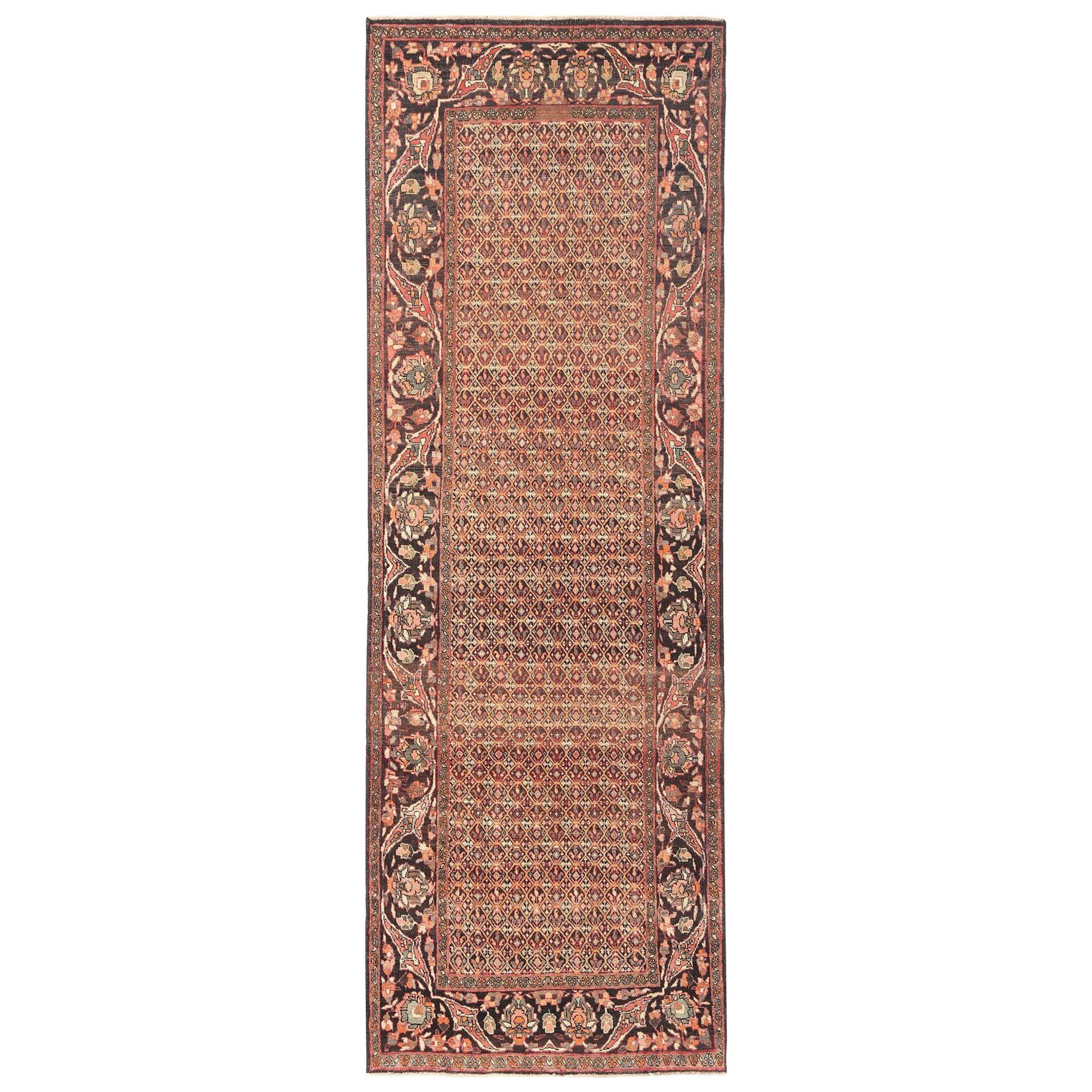 Alfombra Persa Bijar - Lana Marrón Diseño Marfil - 97476