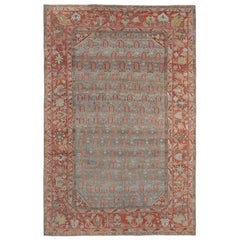 Tapis persans Malayer - Laine bleu clair et rouge motif - 97480