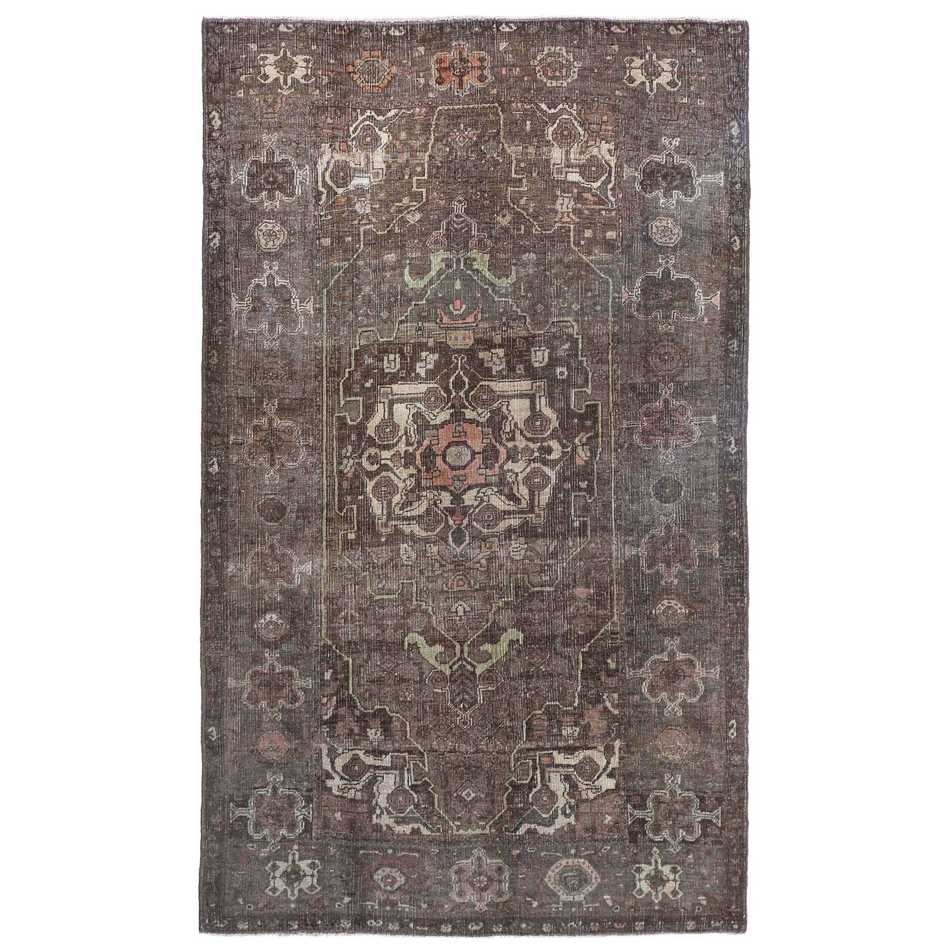 Persischer Bijar Small Teppich - Wolle Brown Design - 97440