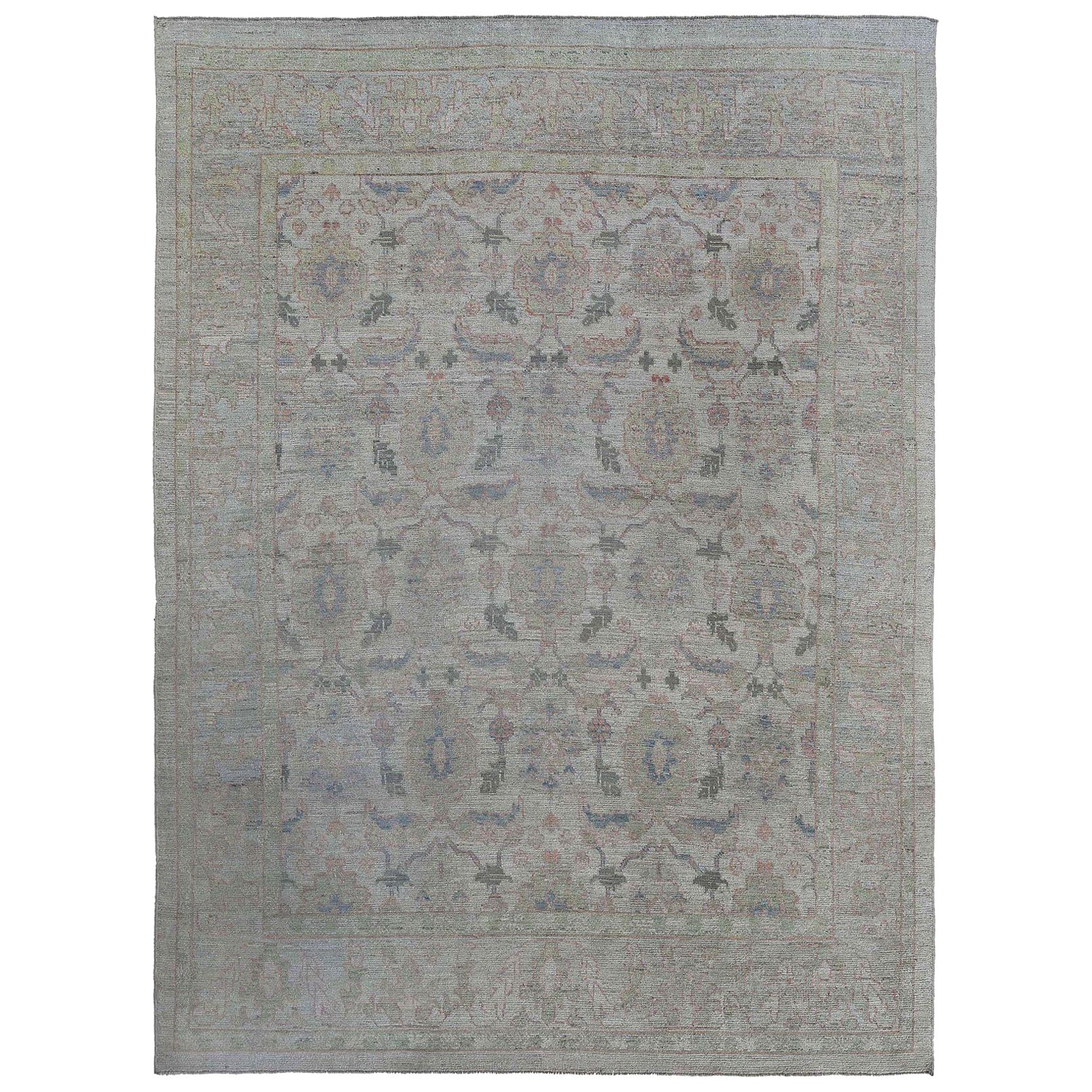 Oushak-Teppiche aus Afghanistan - Wolle in elfenbeinfarbenem Design - 97496