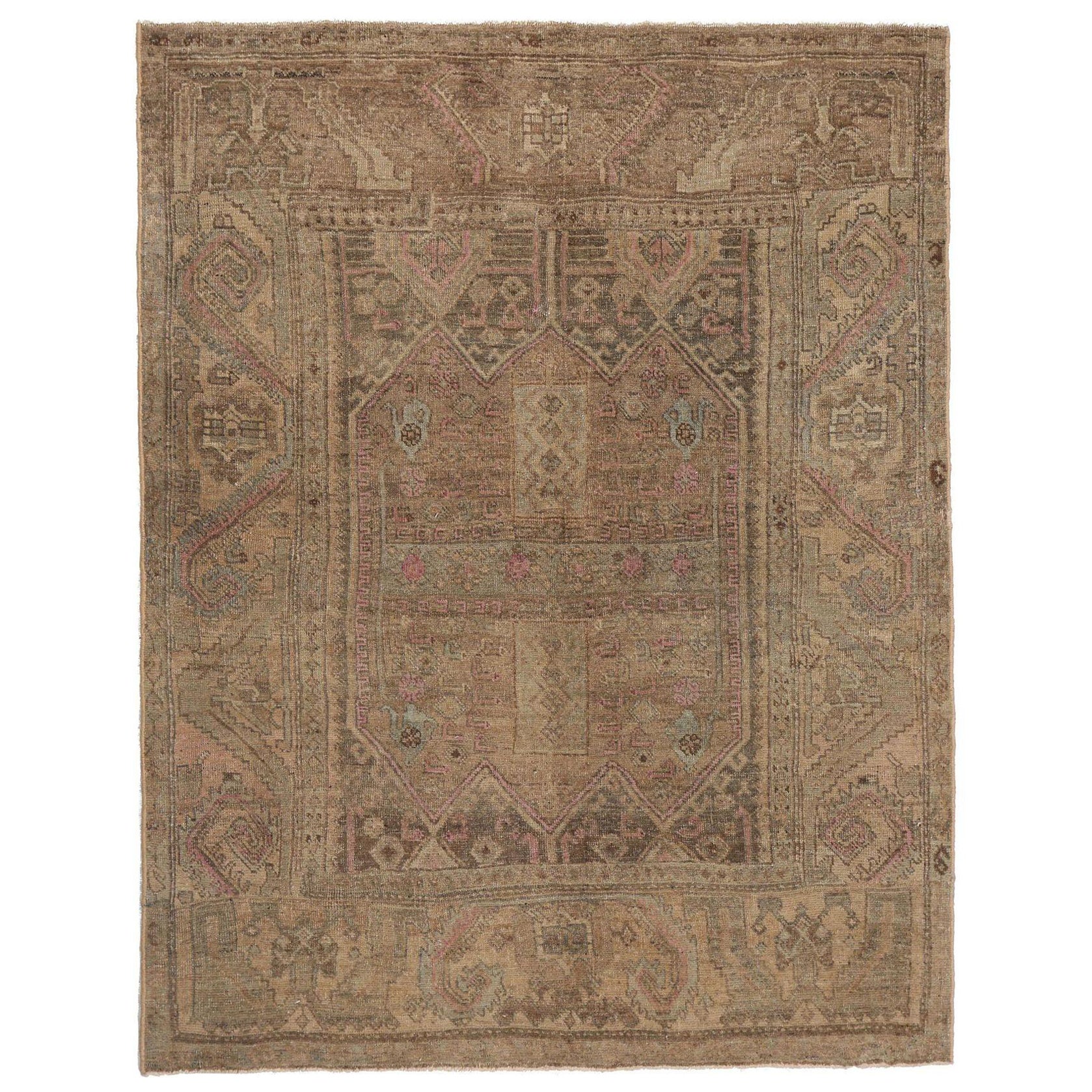 Tappeto persiano Bijar Small - Disegno in lana marrone - 97442