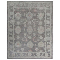 Afghanistan Oushak Area Rugs - Wolle Brown Ivory Design - 97500