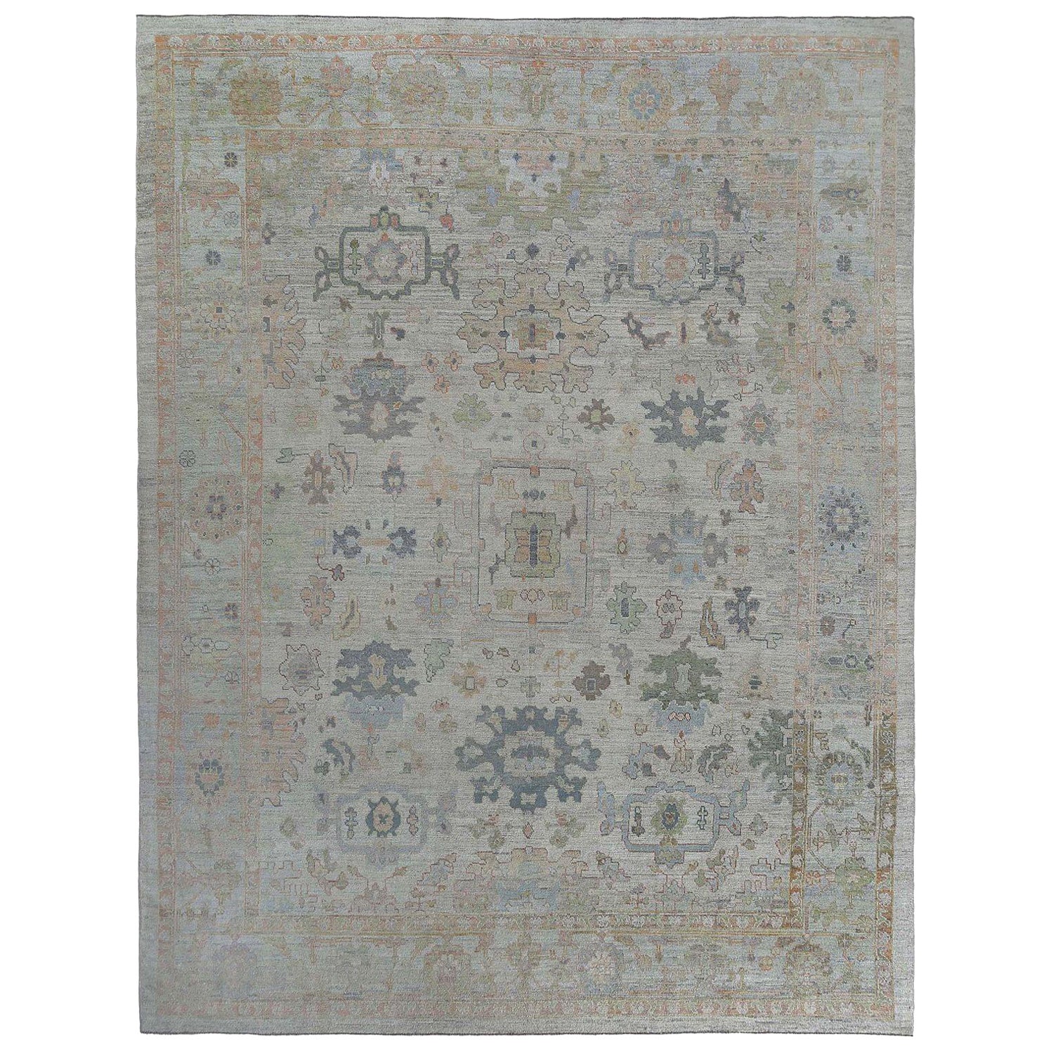Afghanistan Oushak Over Size Teppich - Wolle Elfenbein Design - 97501