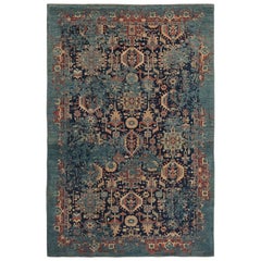 Tapis modernes d'Afghanistan - Bleu Laine Motif Bleu Marine - 97515