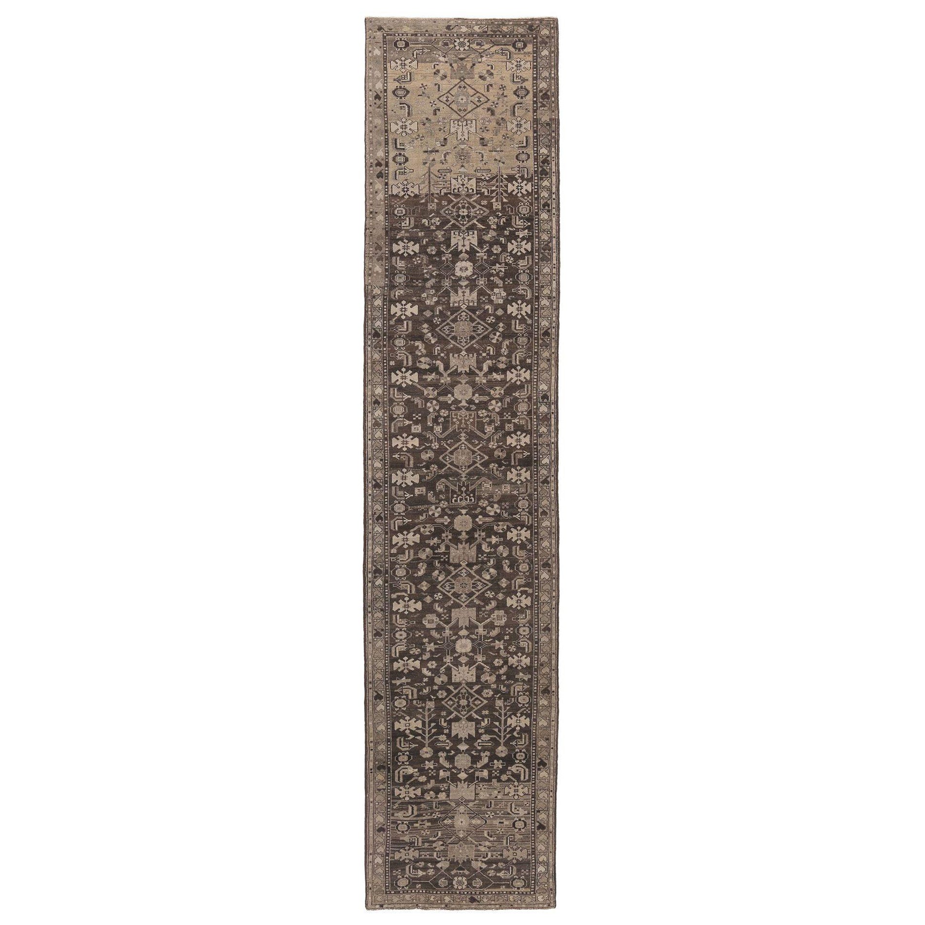 Persischer Malayer Läufer Teppich - Wolle Brown Design - 97461