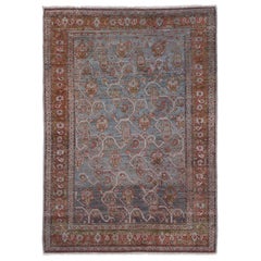 Petit tapis persan Seneh - Motif bleu rouge en laine - 97537
