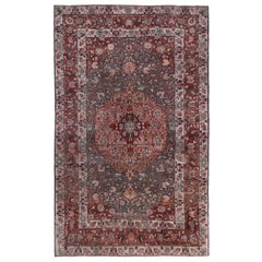 Alfombra Persa Bijar Small - Lana Azul Rosa Rojo Design - 97465