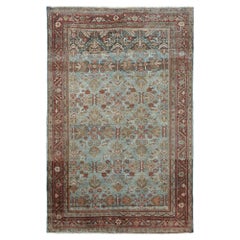 Tappeto persiano Mahal Small Design - Lana Blu Rosso - 97541