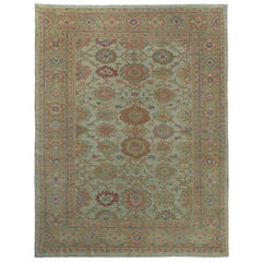 Tapis d'Afghanistan Sultanabad - Design en laine vert ivoire - 97486