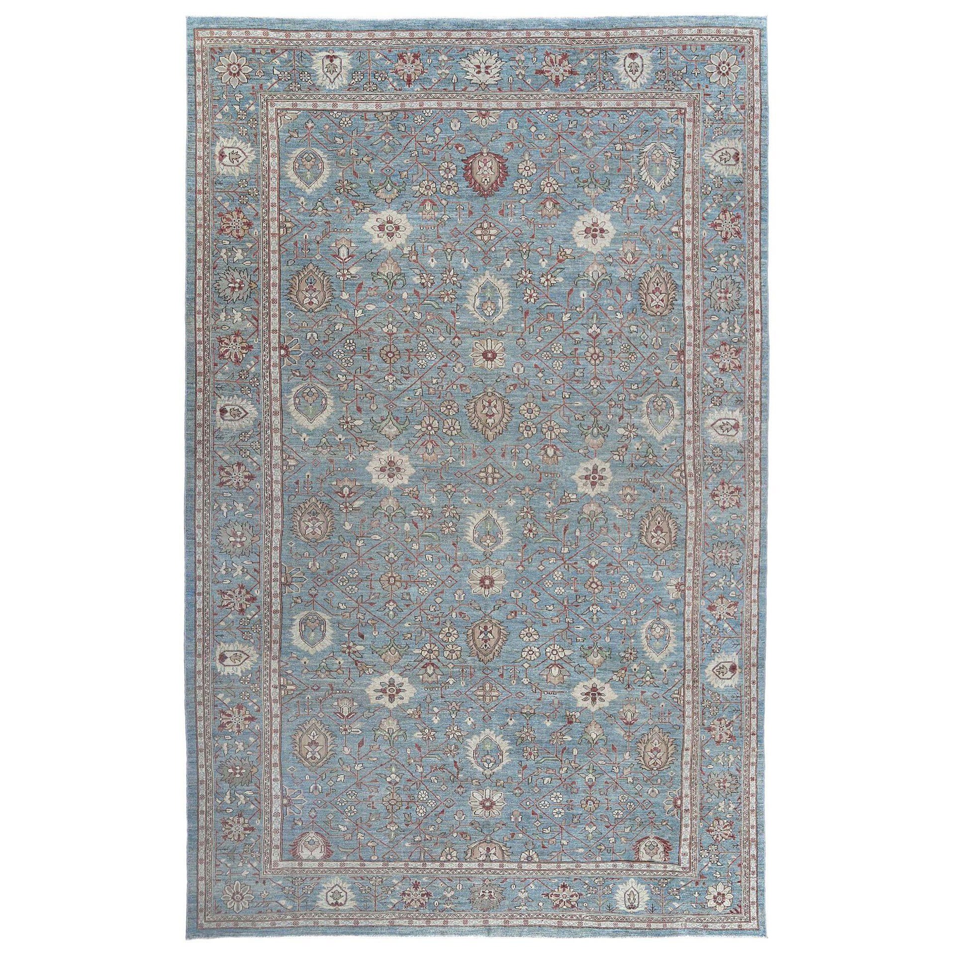 Sultanabad Over Size-Teppich aus Wolle in Übergröße aus Afghanistan in Blau - 97487