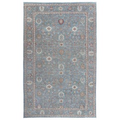 Tapis Sultanabad surdimensionné en laine bleue - 97487