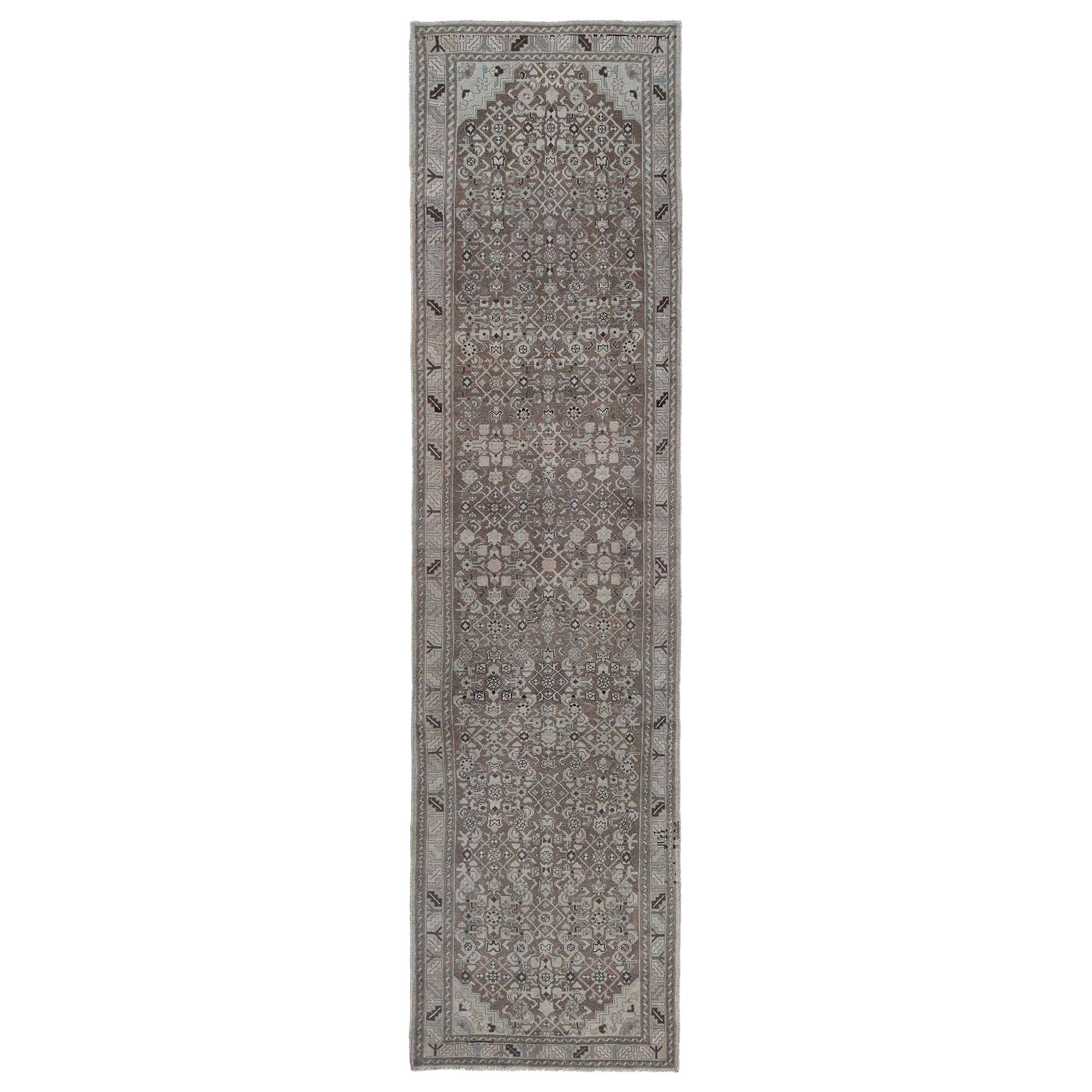 Tappeto Persiano Malayer Runner - Design Marrone Lana - 97560
