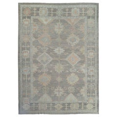 Afghanistan Oushak Area Rugs - Wolle Brown Design - 97488