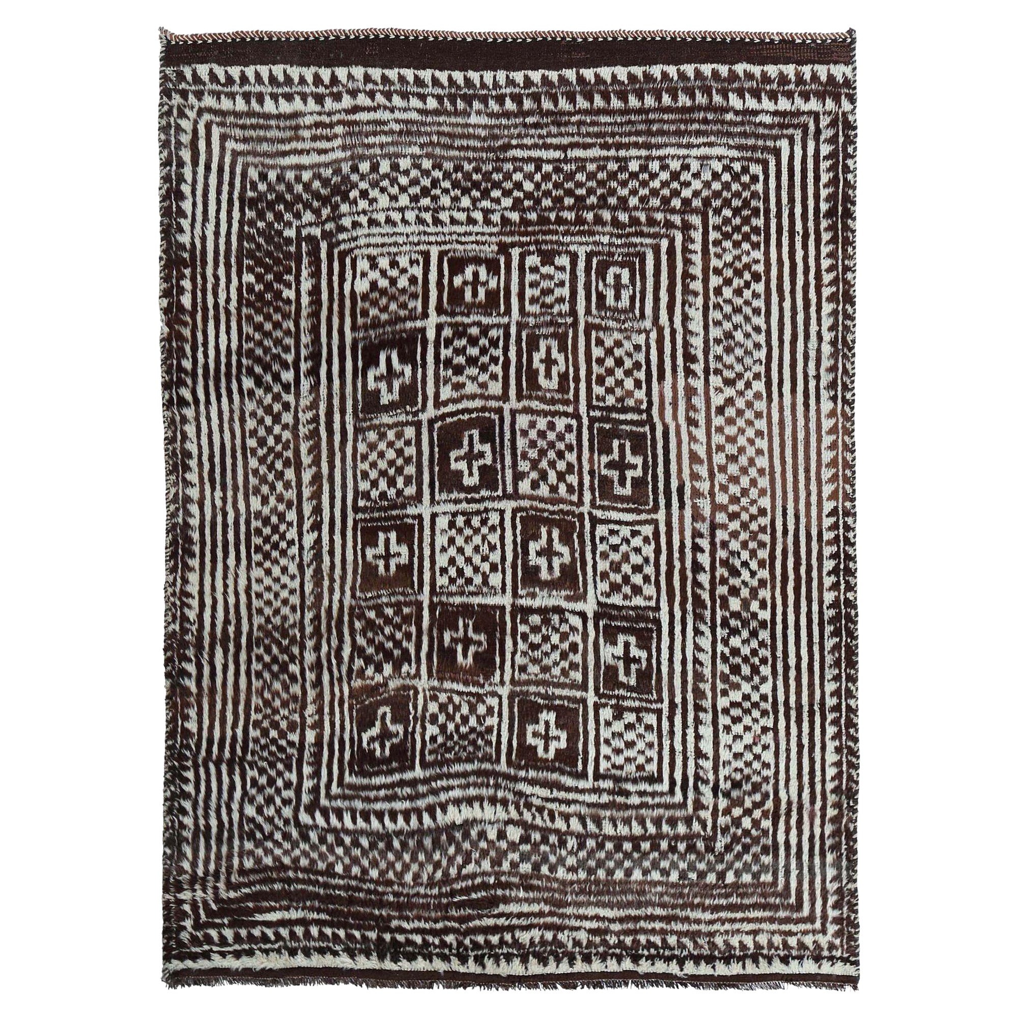 Persischer Gabbeh Small Teppich - Wolle Brown Design - 97564