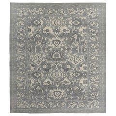 Tapis d'Afghanistan Sultanabad - Motif gris ivoire en laine - 97506