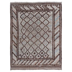 Petit tapis persan Gabbeh - Design en laine ivoire - 97578