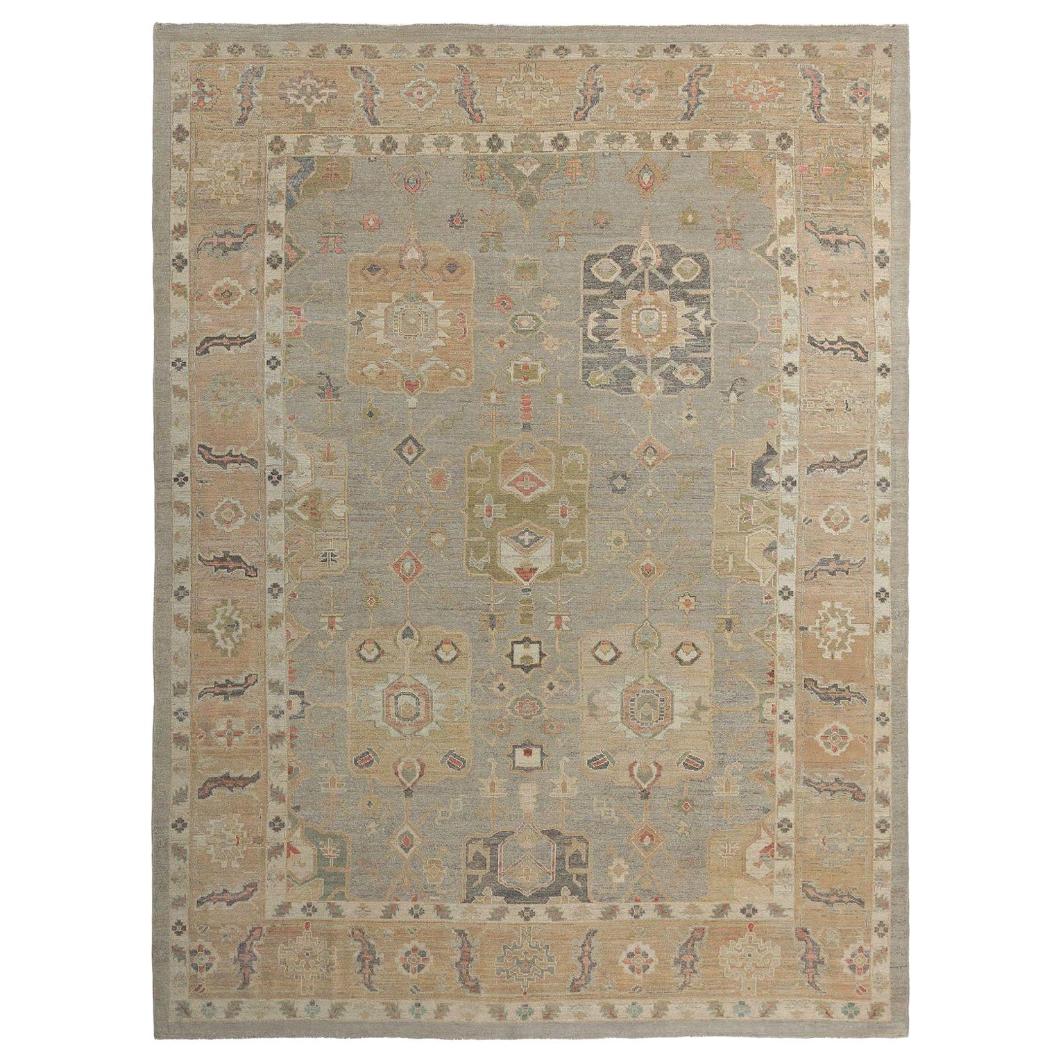 Sultanabad-Teppiche aus Wolle in Hellblau, Afghanistan, 97507