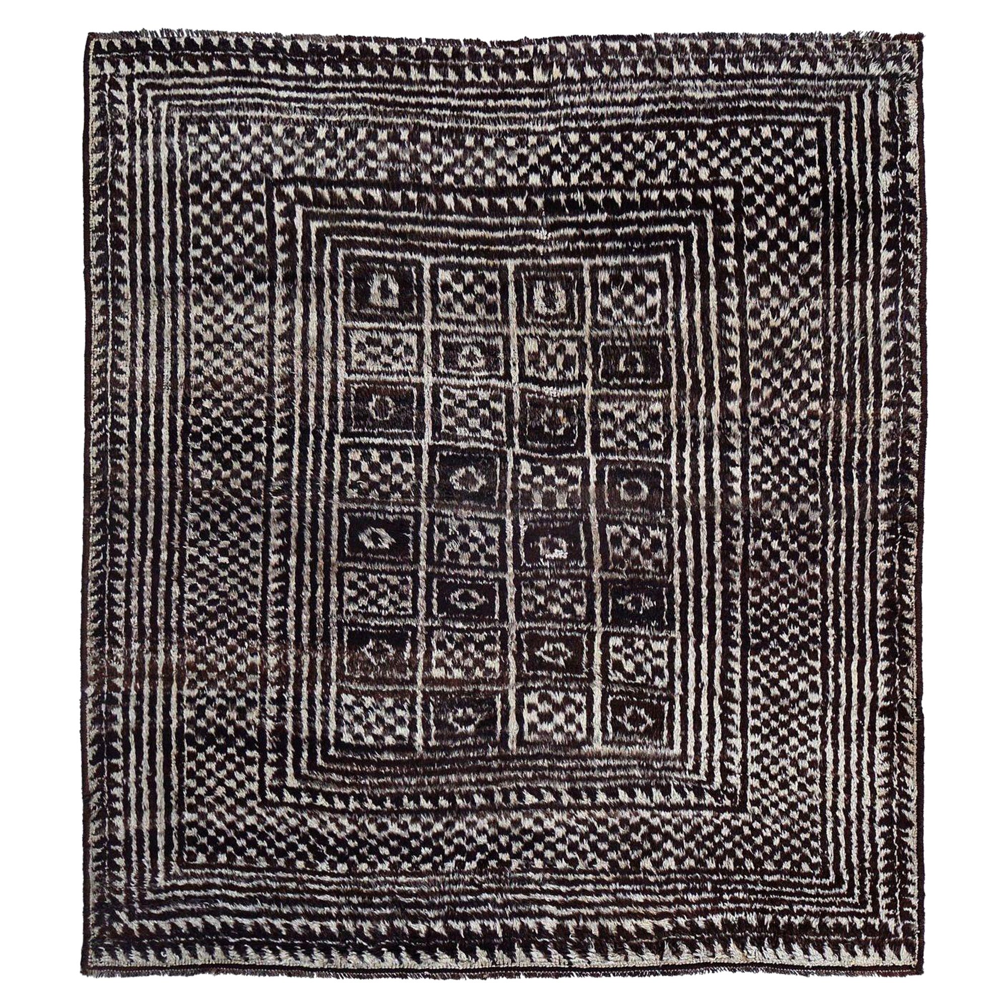 Persischer Gabbeh Small Teppich - Wolle Brown Design - 97579