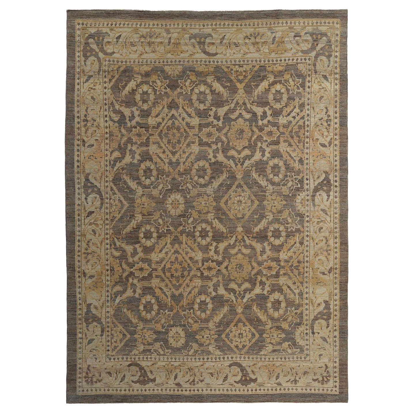 Afghanistan Sultanabad Teppiche - Wolle Braun Elfenbein Design - 97508