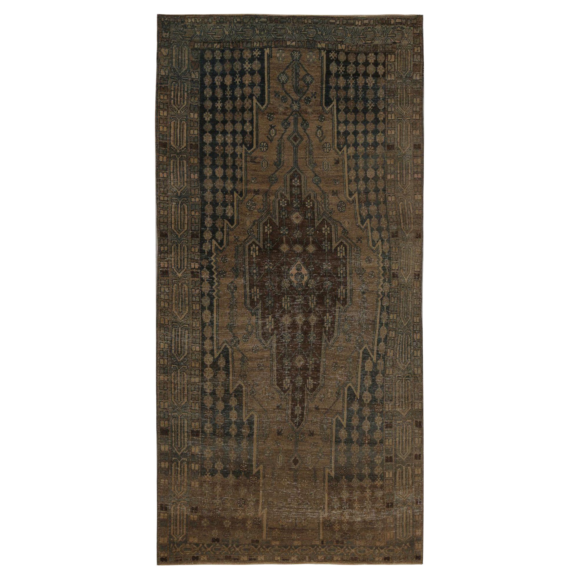 Tappeti persiani Bijar - Design marrone in lana - 97582