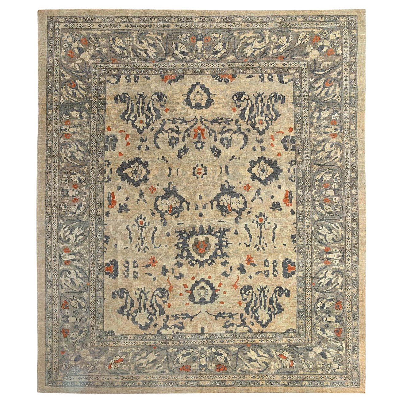 Afghanistan Sultanabad Over Size Rug - Wool Brown Ivory - 97512