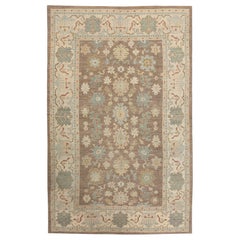 Afghanistan Oushak Over Size Teppich - Wolle Braun Elfenbein Design - 97513