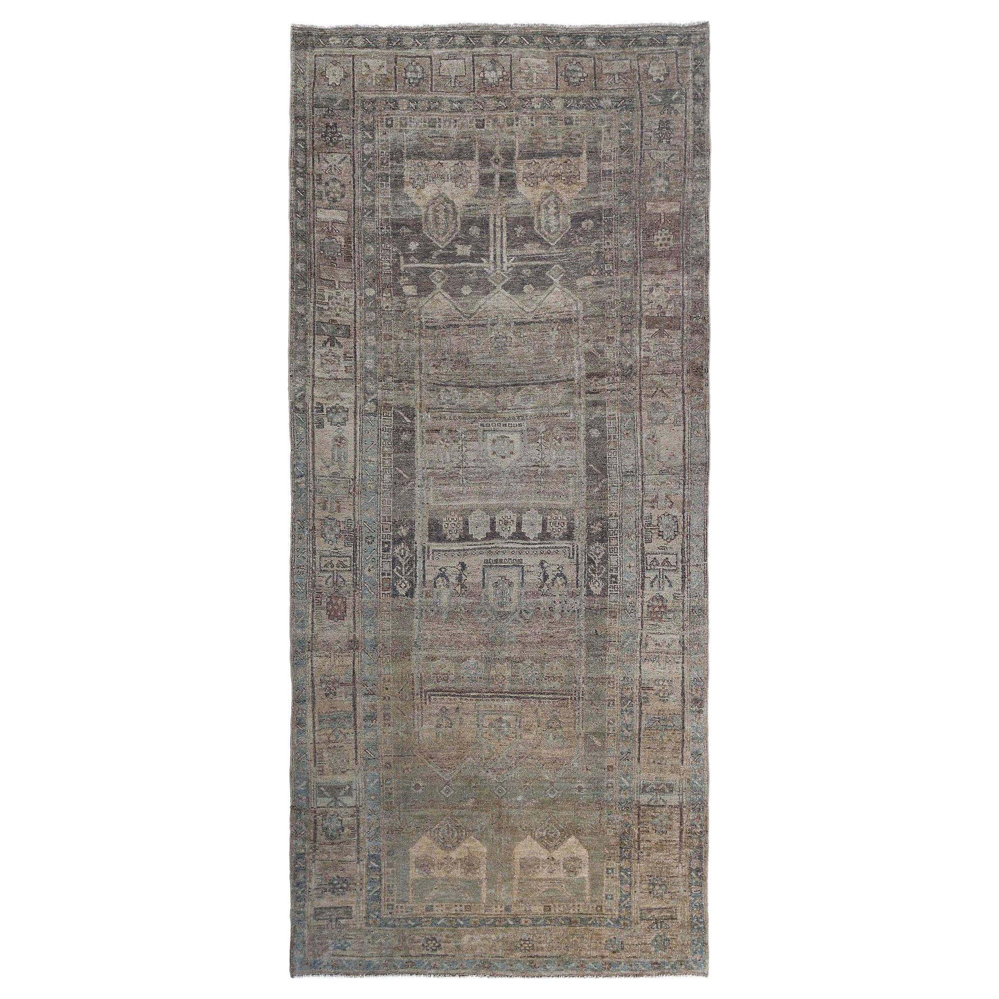 Tappeti persiani Bijar - Design marrone in lana - 97598