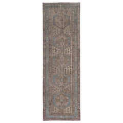 Alfombra Persa Bijar - Lana Azul Marrón Diseño Marfil - 97547