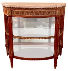 Antiker französischer Louis-XVI-Konsolentisch aus Goldbronze und Seidenholz mit Marmorplatte, um 1880