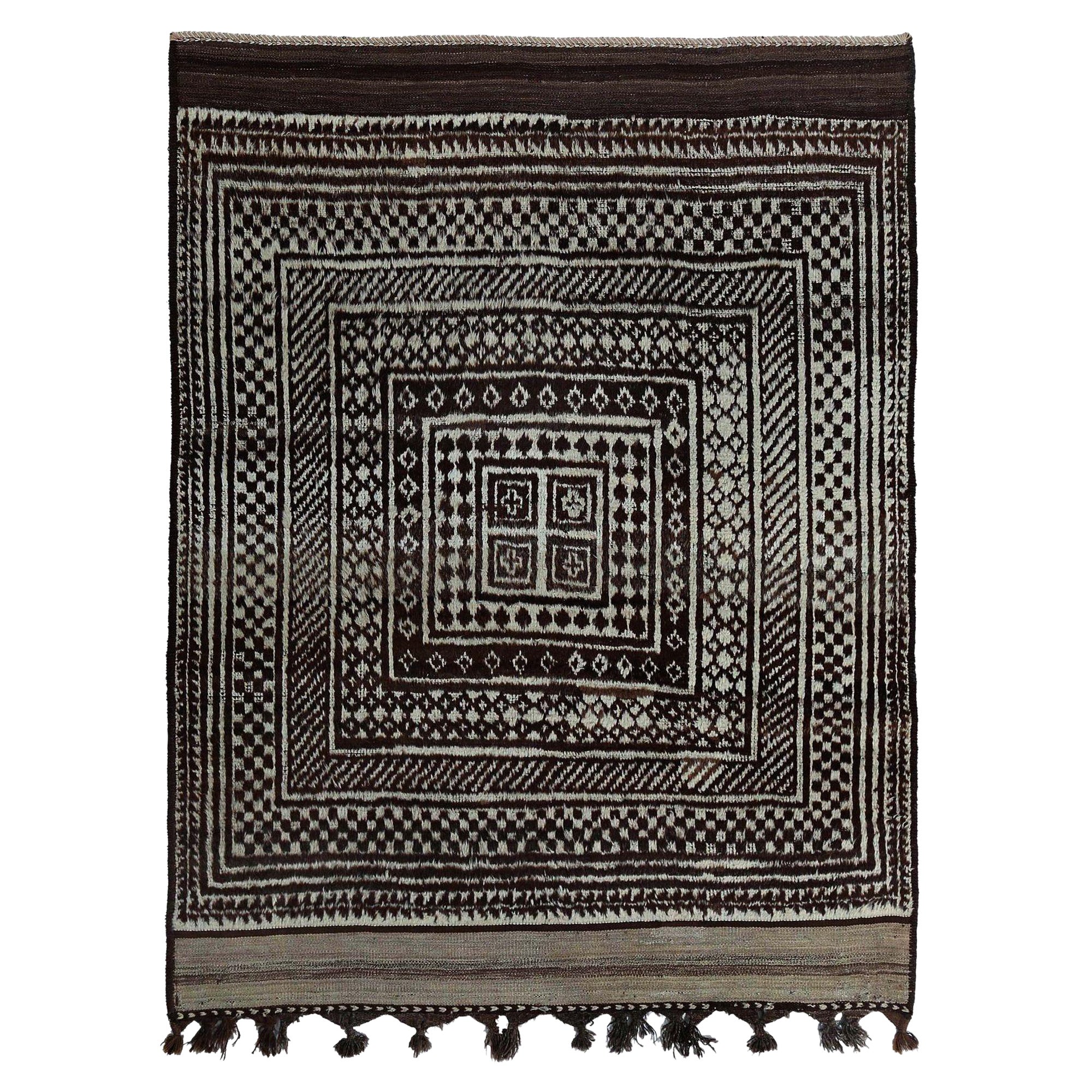 Persischer Gabbeh Small Teppich - Wolle Brown Design - 97565
