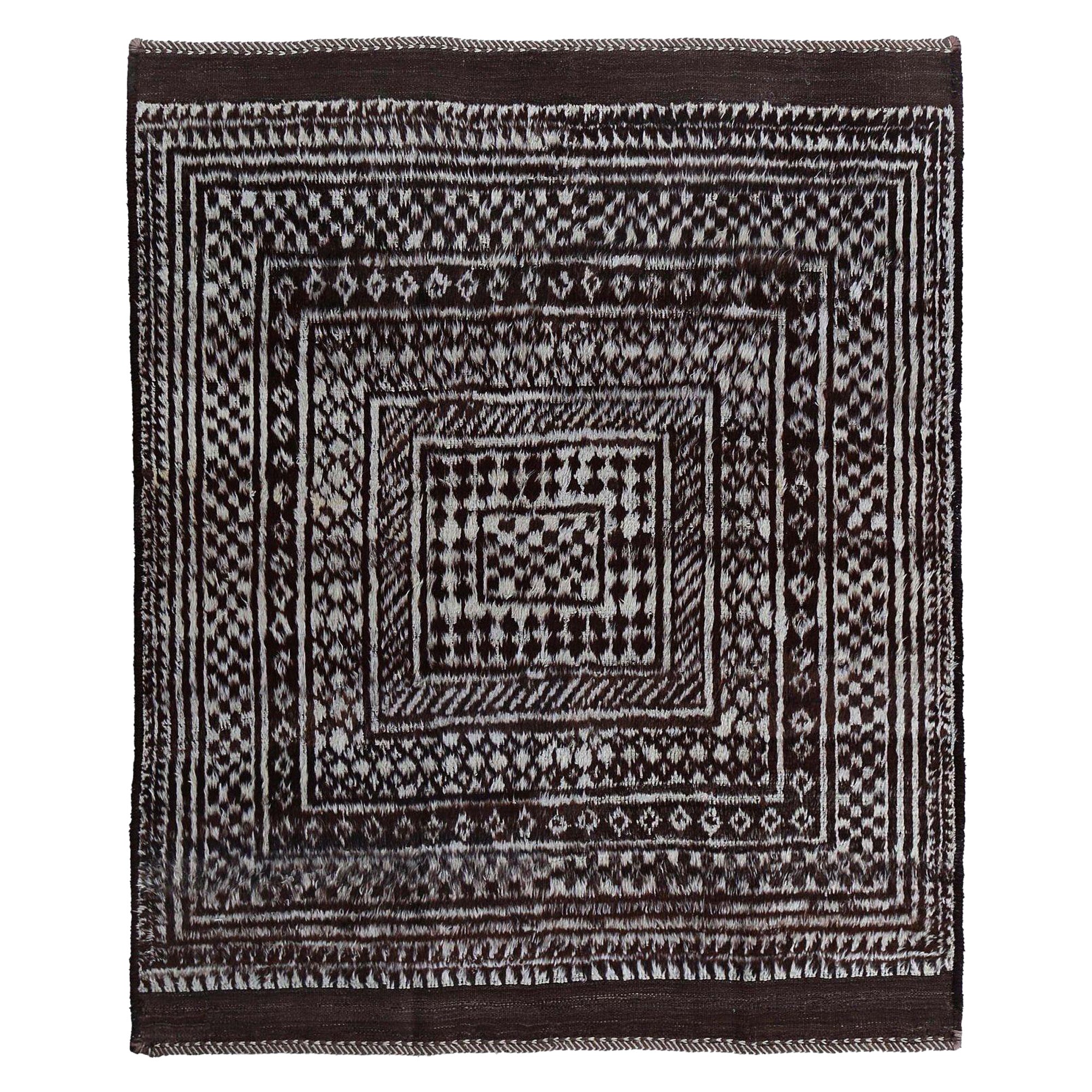 Persischer Gabbeh Small Teppich - Wolle Brown Design - 97568