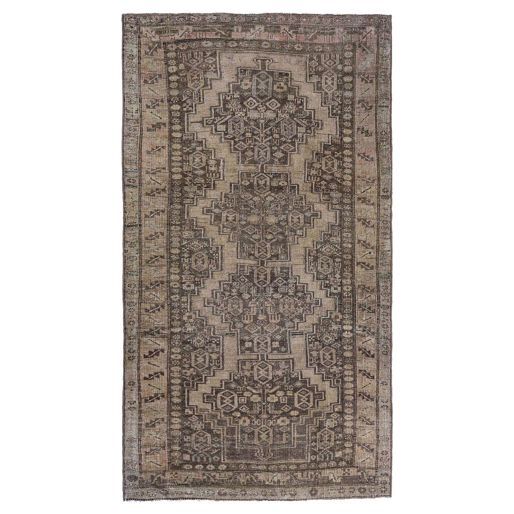 Persischer Bijar Small Teppich - Wolle Brown Taupe Design - 97623